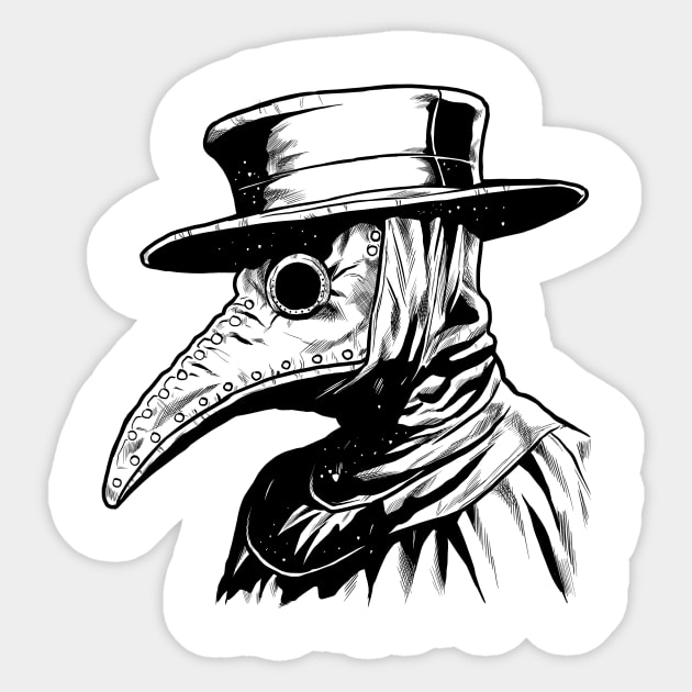 Dr. Plague (Black) Sticker by JackComicArt